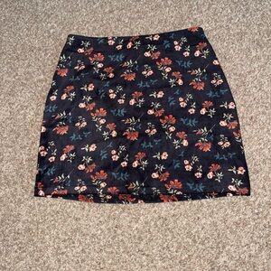 Floral Print Women's Skirt - Black